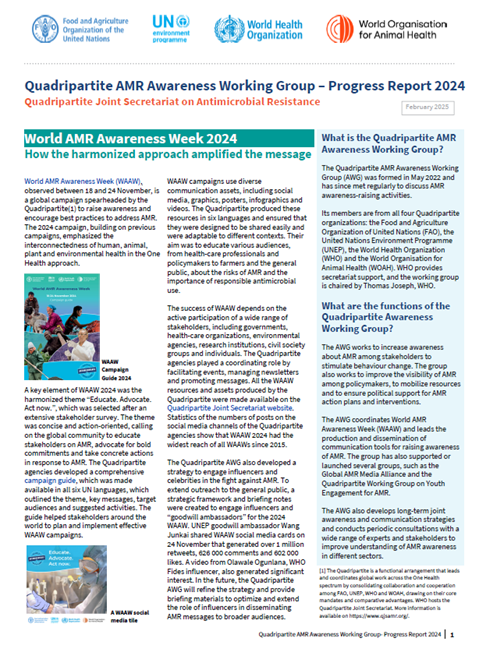 Quadripartite AMR Awareness Working Group – Progress Report 2024